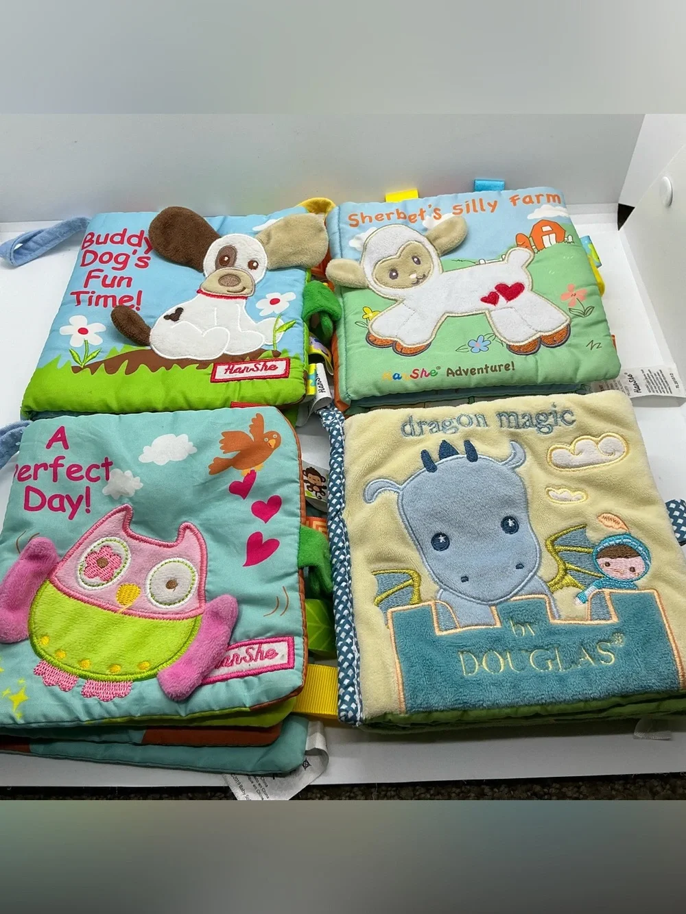 HanShe Baby Crinkle Sensory Developmental Soft Plush Book Lot